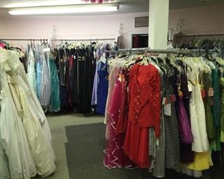 A store full of mothers dresses, bridal dresses, bridesmaids, party dresses, New Year’s Eve dresses,  beaded dresses, prom dresses.
A seamstress can make adjustments for you