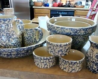 LARGE collection of crocks, art pottery, etc...