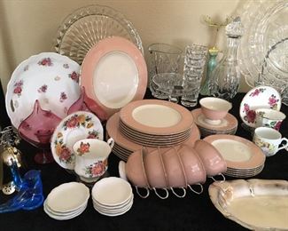 Pink an silver Pickard china