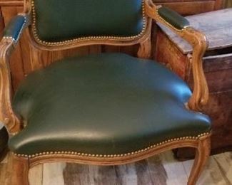 Elegant green upholstered chair