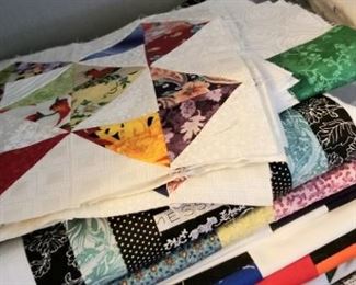 Some of the cut quilt squares