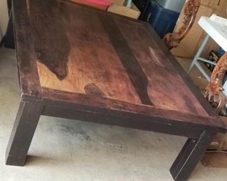 Super sized rustic coffee table with really unique top