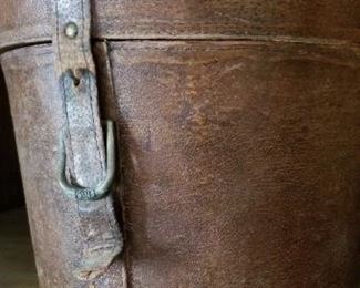 Antique Leather Top Hat box, made in England