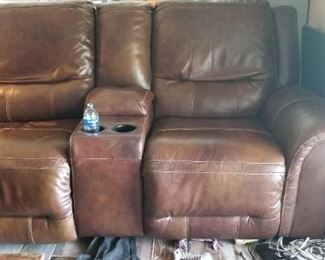 Leather electric recliner