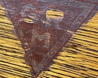 Vintage 3 Stack (GRM) Grand Rapids Michigan Tiger Oak BARRISTER BOOKCASE with Top and Rolling Claw Foot Base