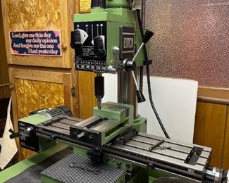 EMCO FB-2 Milling Machine with Heavy Duty Locking Stand and Accessories