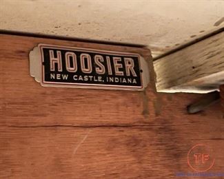 Vintage Whitewashed HOOSIER Table Set with Hidden Leaf