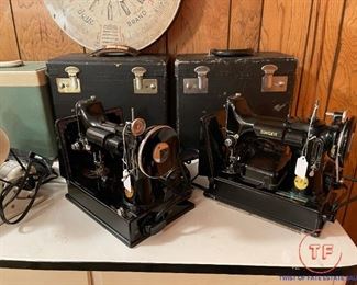 Vintage Singer Featherweight Sewing Machines with Original Cases