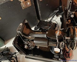 Vintage Singer Featherweight Sewing Machines with Original Cases