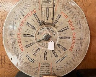 Antique BOYE Brand Needles Shuttles Bobbins Store Display Cabinet