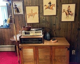 Vintage ETHAN ALLEN Louvered Door Stereo/Record Cabinet