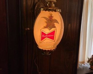 Vintage Wall Hanging BUDWEISER Pub Light