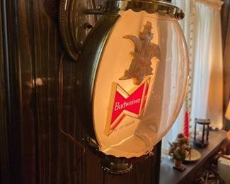 Vintage Wall Hanging BUDWEISER Pub Light