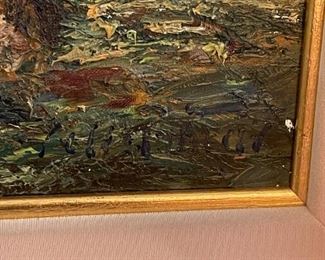 Impressionist Picnic Scene - Large Oil Painting on Canvas - Signed