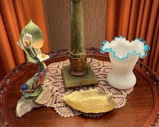 Hand Carved Mahogany Side Table