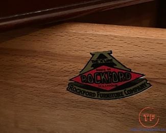 Antique ROCKFORD Mahogany Corner Cabinet