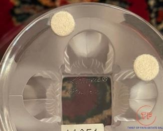 LALIQUE Frosted Crystal Bird Compote 