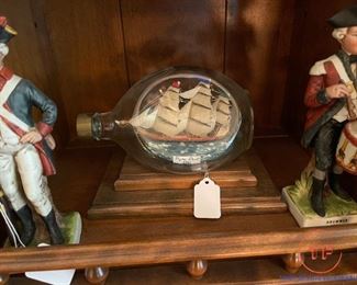 Vintage "Flying Cloud 1851" Ship in Dimple Robin Hood Bottle