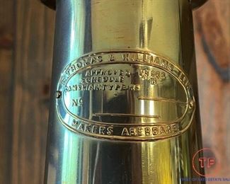 Vintage E Thomas and Williams Brass Miners Lamp