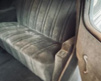 Inside rear seat of the 1937 Plymouth 