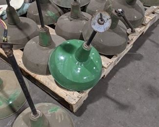 16 inch diameter lights. The lights were hanging in this building. All green. We had time to was one.