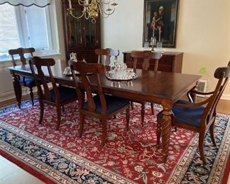 Dining Table shown with two leaves, can seat 10-12!