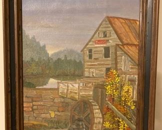 YATES MILL, RALEIGH, SIGNED  LE STRECKER, 16X20