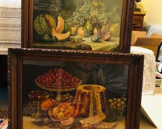 Very old still life prints in fine old frames