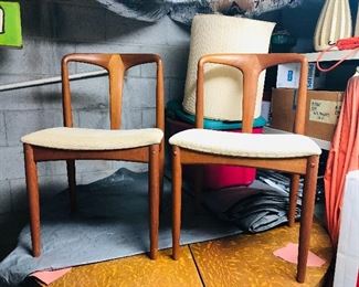 Two mid century teak chairs made by d-SCAN