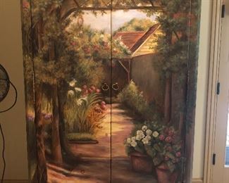 "Secret Garden" painted armoire