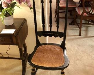 Hitchcock style high-back chair.