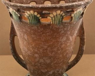 Roseville Pottery Ferella vase. 1930s. Condition as if unused.  No chips, nicks, cracks, crazing, or watermarks. Art Deco 