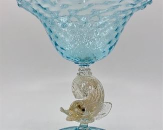 Salviati Venetian art glass. Murano, Italy. 1920s. Original foil label still intact.