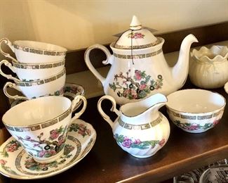 Regency English bone china tea set service for four.
