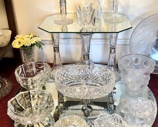 A beautiful collection of crystal including Baccarat, Orrefors (1000 Windows by Simon Gate and a Limited Edition signed piece by Sven Palmqvist) American brilliant cut glass, Verlys French art glass. 