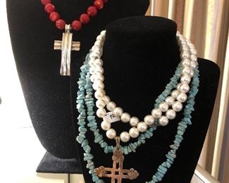 Pearls, coral, Jade, sterling, Simon Sebagg