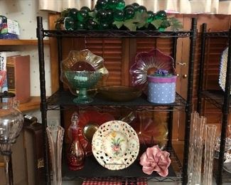 Massive Mid Century green glass grape cluster, Italian and blown glass.