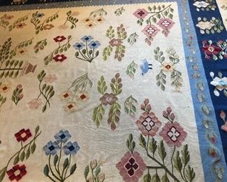 Lovely Flatweave Wool Rug. Armenian signature. 1940s. 13.6 x 10.6