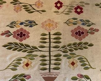 Lovely Flatweave Wool Rug. Armenian signature. 1940s. 13.6 x 10.6