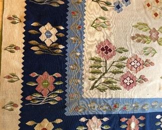 Lovely Flatweave Wool Rug. Armenian signature. 1940s. 13.6 x 10.6