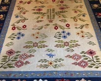 Lovely Flatweave Wool Rug. Armenian signature. 1940s. 13.6 x 10.6