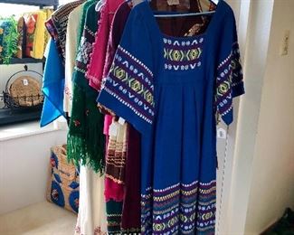 Vintage dresses and serapes from Mexico