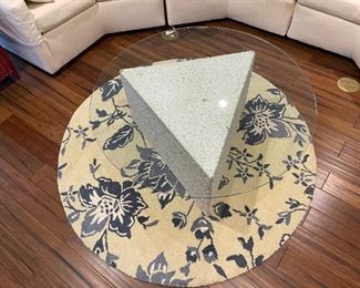 Faux cement base, very contemporary design. 