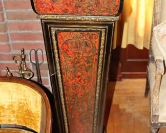 Brass Inlaid  and Tortoiseshell "Boullework" Pedestal - French