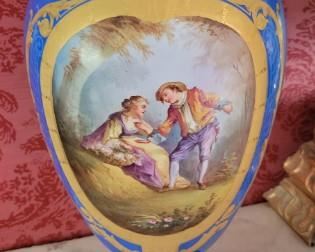 Porcelain Gilt and Blue Urn