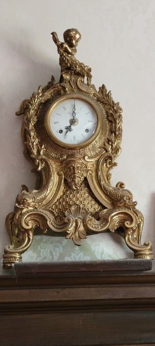 19th c. Brass Mantle Clock