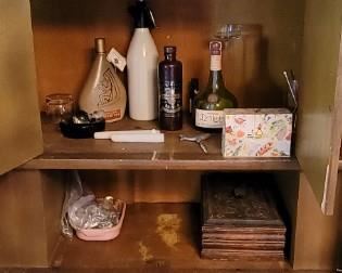 Inside- Early Georgian Style Polychrome Painted Cabinet on Stand- Late 19th Century