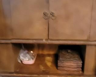 Early Georgian Style Polychrome Painted Cabinet on Stand- Late 19th Century