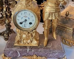 Marble and Brass Mantle Clock
