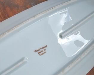 French Large Platter with Hand painted Fish 